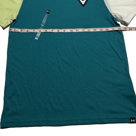 Under Armour Project T Shirt UA PJT Rock Diamond Short Sleeve Teal Size YXL NEW - Picture 4 of 7